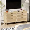 VYNXARIA 59" Natural Rattan Dresser with 6 Drawers for Bedroom & Living Room Storage - 3 of 4