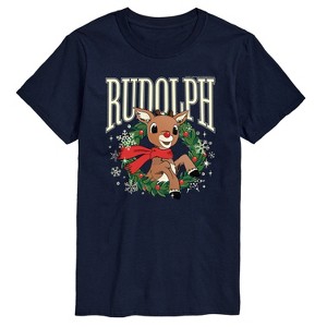 Men's - Rudolph - Rudolph Wreath Collegiate Short Sleeve Graphic T-Shirt - 1 of 4