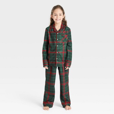 Kids' Tartan Plaid 2pc Pajama Set Dark Green/Red - Hearth & Hand™ with Magnolia 4
