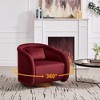 Vynxaria Swivel Accent Chair, 360-degree Swivel Barrel Chair with Velvet Fabric Upholstery, Comfy Pumpkin-Shaped Swivel Chair - 3 of 4
