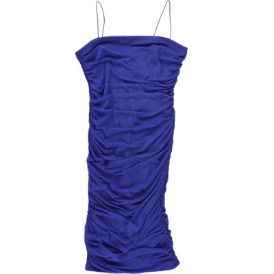 B. DARLIN Stretch Ruched Mesh Lined Spaghetti Dress