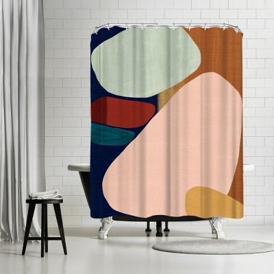 Americanflat Stacking Pebbles Ii by Pi Creative Art 71" x 74" Shower Curtain