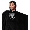 NFL Las Vegas Raiders Team Color Bloncho with Logo Patch and Faux Shearling Inside Throw Blanket - 2 of 2