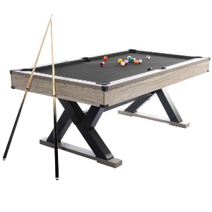 7 FT Pool Table, Billiard Table Set with 2 Cue Sticks, 2 Chalks, Balls ...