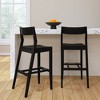 Plank+Beam 44" Modern Bar Height Chairs, Solid Wood Set of 2 Dining Chairs for Home Bar, Kitchen, Contemporary Seating for Dining Room, - 2 of 4