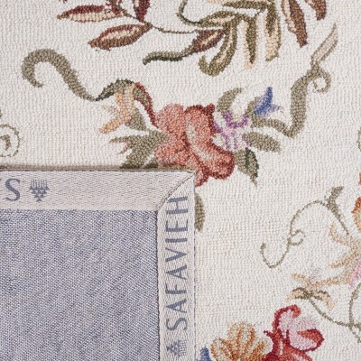 Chelsea Cream and Black Floral Wool Hand-Hooked Area Rug