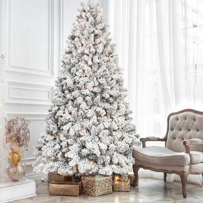 NicBex 6ft Prelit Snow Flocked Artificial Christmas Tree with 888 Branch Tips, 350 Lights and Metal Stand for Indoor