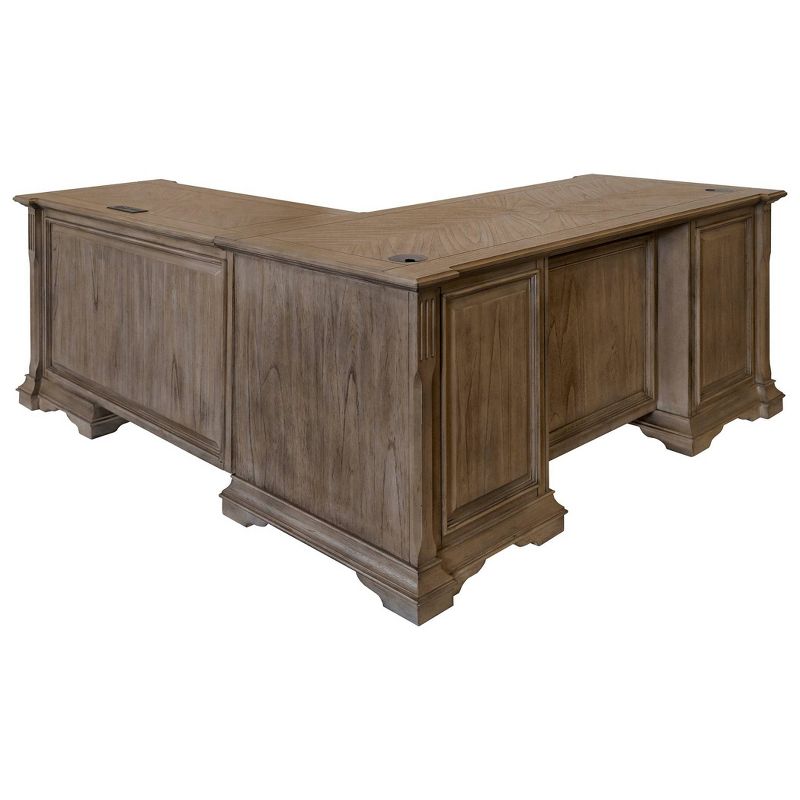 Bristol Traditional Wood L-Desk &#38; Return Light Brown - Martin Furniture, 4 of 9