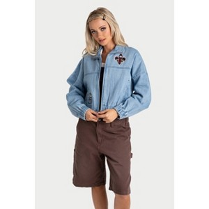 NBA New Orleans Pelicans Denim Cropped Jacket - XS : Target