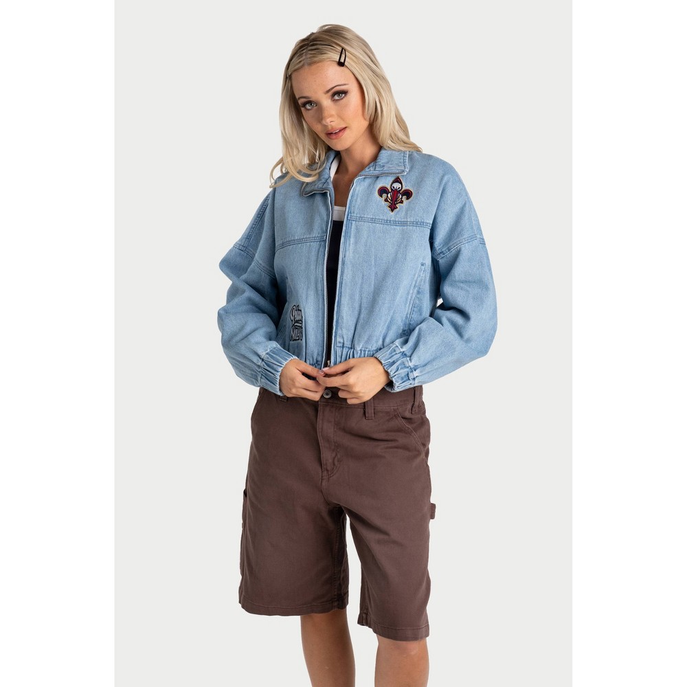NBA New Orleans Pelicans Denim Cropped Jacket - L