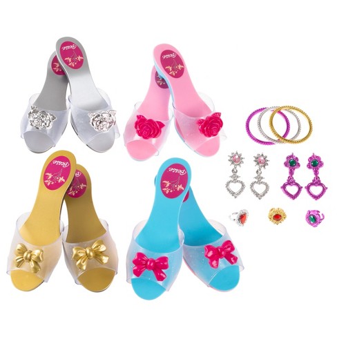 Toy Time Kids' Princess Dress-up Accessory Set - 4 Pairs Of Shoes, 3  Bracelets, 3 Rings, And 2 Pairs Of Earrings : Target