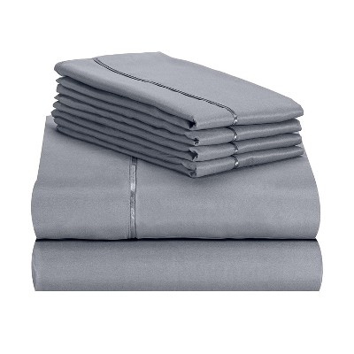 Light Grey Split King 6 Pc Rayon From Bamboo Solid Performance Sheet ...