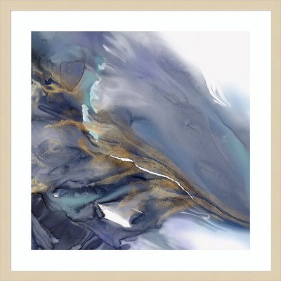 Water Wonder Abstract Expressionism Giclee Print with Natural Frame