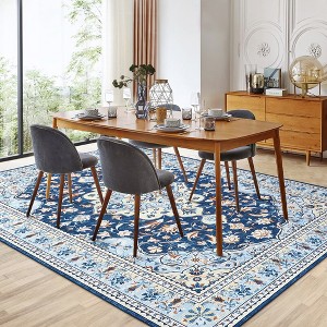 Garvee Washable Area Rug,Ultra-Thin Vintage Large Area Rug for Home Office Floor Decor,Stain Resistant,Non Slip Backing Carpet - 1 of 4