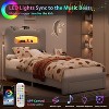 GAOMON Upholstered Twin Bed Frame with 2-Tier Storage Headboard, LED Platform Bed with Charging Station and Drawer for Kids/Girls/Boys - 4 of 4