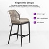 PURPLE LEAF Patio Sunbrella Bar Stools Set of 2 Handwoven Wicker Bar Height Stool Modern Aluminum Outdoor Wicker Barstools with Back and Cushion - 4 of 4
