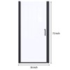 Semi-Frameless Sliding Shower Door With Clear Glass, 36in.-37-3/8in.x72in Clear Glass Sliding Shower Door For Home Hotel Bathroom - 2 of 4
