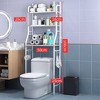 Over The Toilet Shelf, Metal Floor-Standing Toilet Storage, with Removable Towel Hooks&Paper Holder, for Bathroom, Restroom, Laundry - 2 of 4