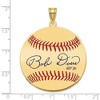 Black Bow Jewelry 14K Gold Plated Bobby Doerr Signature LG Enamel Baseball Pendant - 4 of 4