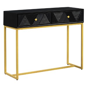 Dexmalle Narrow Console Table with Two Drawers with Stripe Design - 1 of 4