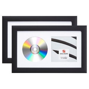 7x12 Black CD Picture Frame with White Mat Contemporary 1