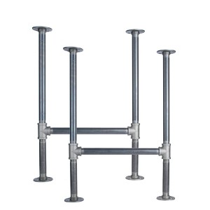 Pipe Decor 1 in. Heavy Duty H Round Flange Pipe Desk Legs - 2 Pack - 1 of 4