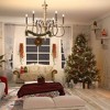 LNC Lupus 6-Lights 31" French Country/Cottage Candle Chandelier,Disressed White Wood and Bronze - 2 of 4