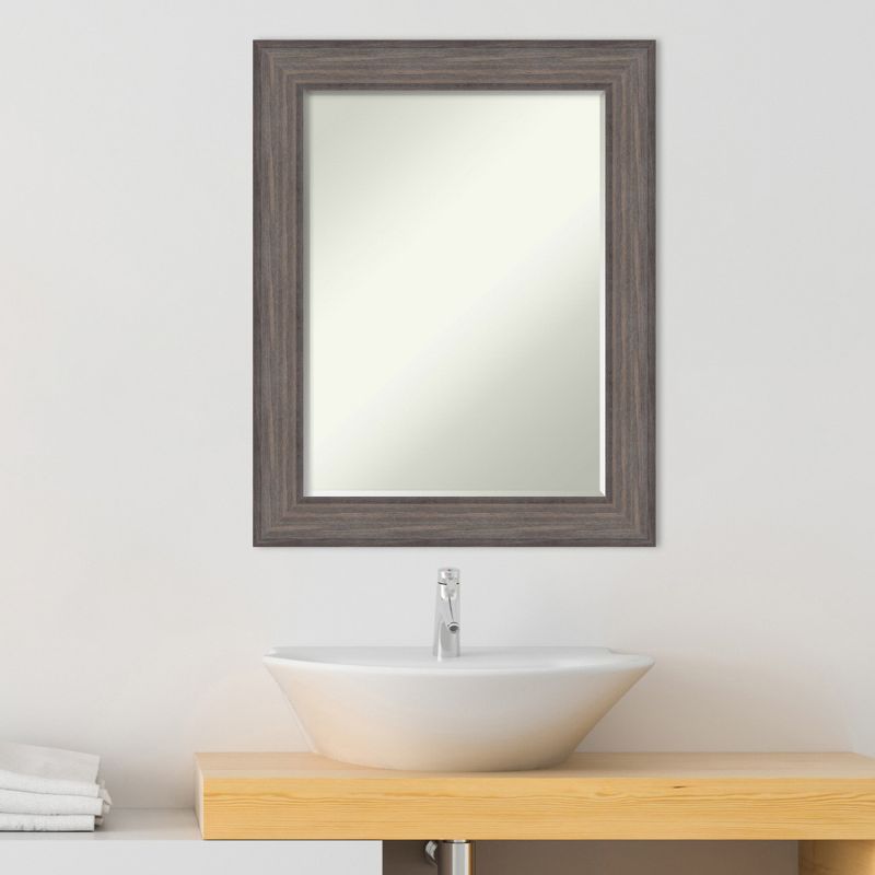 Amanti Art Country Barnwood Petite Bevel Wood Bathroom Wall Mirror 29 x 23 in., 5 of 11