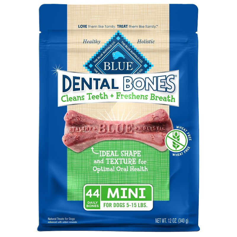 Blue Buffalo Dental Bones Mini Natural Chew Dog Treats - 12oz, 1 of 6