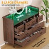 Dresser for Bedroom with LED Light, Charging Station, 8 Drawers, Open Space, Modern Wide Chest for Living Room Entryway Hallway - 4 of 4