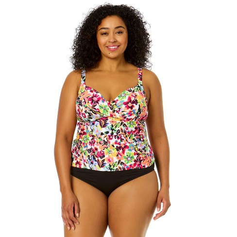 Anne Cole Plus Twist Front Tankini