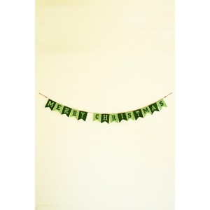 Kalalou Felt Merry Christmas Banner – Dark and Light Green Garland - 1 of 3