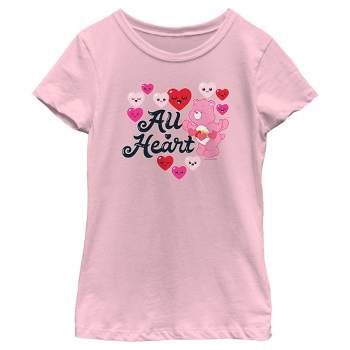 Girl's Care Bears Valentine’s Day Love-A-Lot Bear All Heart T-Shirt