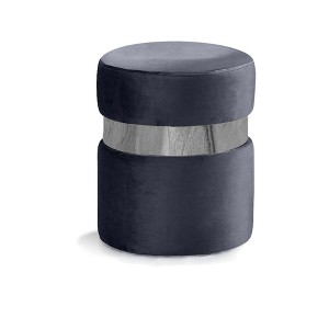 Meridian Furniture,Hailey Velvet Ottoman/Stool - 1 of 4