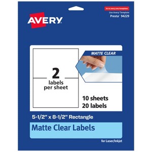 Avery Matte Clear Labels,  5-1/2" x 8-1/2" Rectangle - 1 of 4