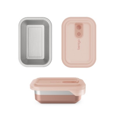 Rose Stainless Steel Snack Container with Airtight Lid