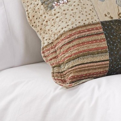Gray Cotton Twin Reversible Quilt Set with Scallop Embellishment
