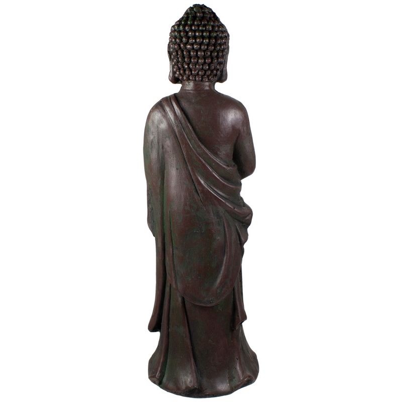 Northlight 19.5" Gray Standing Buddha with Lotus Outdoor Garden Statue, 4 of 6