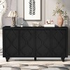 TIRAMISUBEST Embossed Curved Door Storage Cabinet for Entryway & Study Rooms - 2 of 4