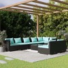 vidaXL Garden Lounge Set Black, Water Blue - 2 of 4
