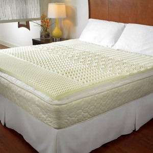 Pure Rest Queen 5" zone Memory Foam Topper: Polyurethane, Woven Fabric, Spot Clean, Fits 12" Mattress - 1 of 4