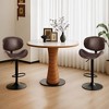 TUYOHW Set of 2 Swivel Bar Stools with Anti-Slip Rubber Bases,PU Leather Counter Height Barstools with Backrest & Footrest, 24.68-33.5 Inch - 2 of 4
