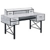 Vynxaria Safea Antique White & Black Finish Computer Desk - 3 of 4