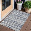 Blue Abstract Stain Resistant Indoor Outdoor Area Rug - 2 of 4