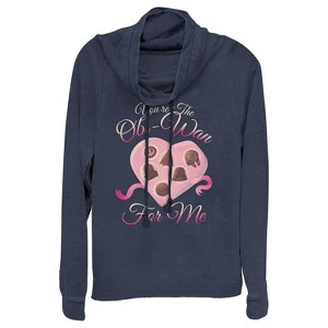 Juniors Womens Star Wars Valentine You're the Obiwan For Me Cowl Neck Sweatshirt - 1 of 3