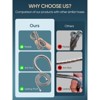Cobbe 118" Shower Hose Extra Long, Handheld Shower Head Hose Replacement with Gaskets & Sealing Tape, 304 Stainless Steel Hose, Brushed Nickel - 3 of 4
