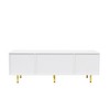 63" Particleboard TV Stand with 2 Storage Drawers and Sleek Easy-Clean Finish for Living Room or Bedroom - 4 of 4