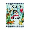 Evergreen Let it Snow Snowman and Woodlands Suede Garden Flag 12 x 18 Inches Indoor Outdoor Decor - 2 of 4