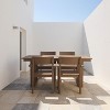 FIONECA 5-Piece HDPE Outdoor Dining Set with Umbrella Hole ¨C Weather-Resistant Patio Table & 4 Armrest Chairs, Brown - 2 of 4