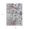Teal Blue Aqua And Ivory Floral Washable Indoor Outdoor Area Rug - 3 of 4